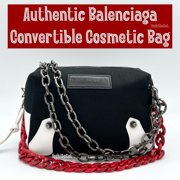🆕 Balenciaga Cosmetic Pouch to Crossbody/Shoulder/Bum Bag Purse, New Handbag